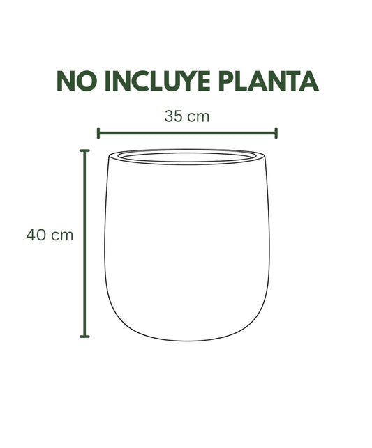 Maceta amplia 40 cm resistente interior exterior diseño moderno