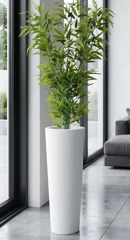 Maceta Minimalista Conica Planta Grande 78 CM alto Resistente y Colores Disponibles