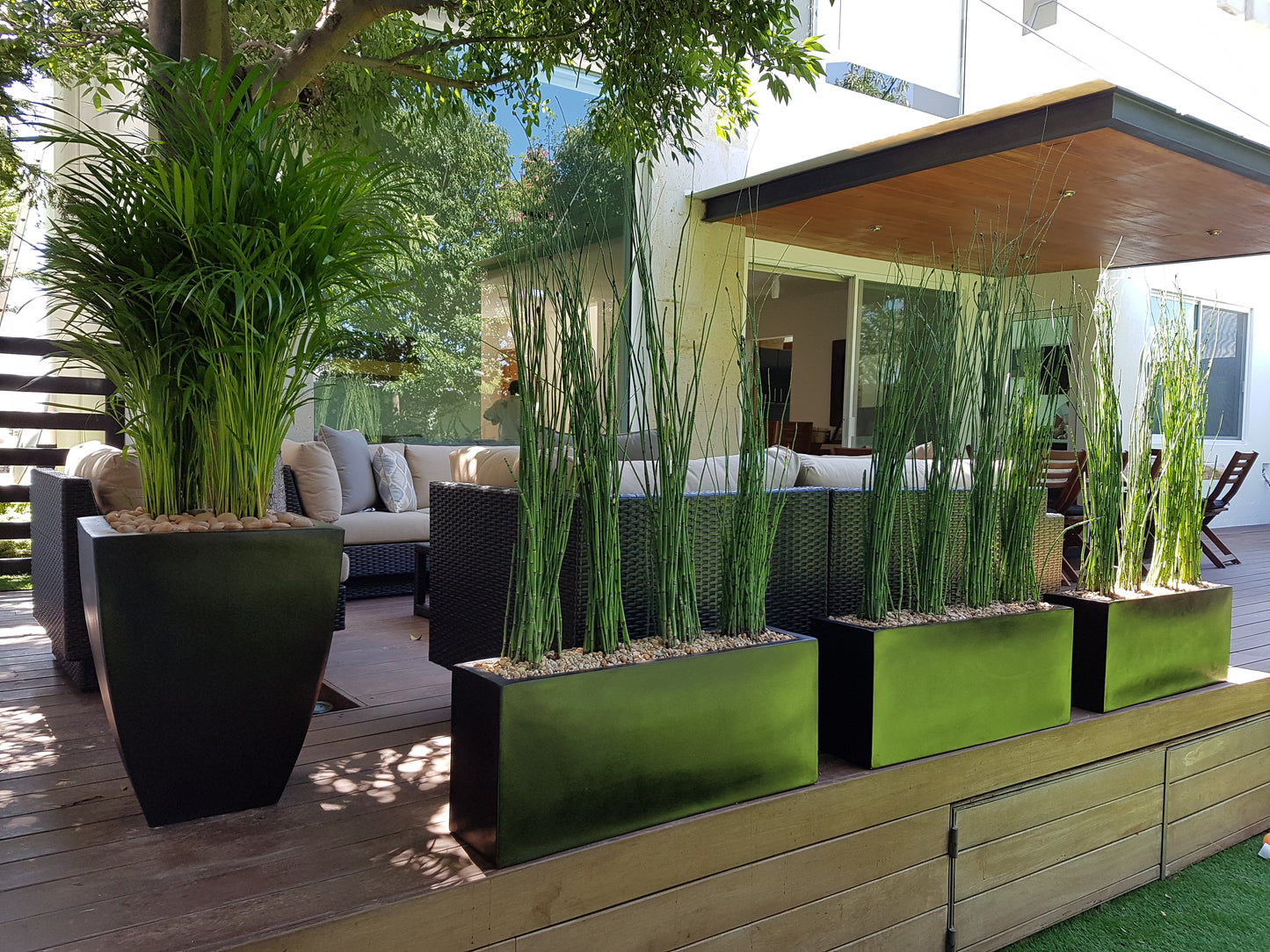 Maceta Jardinera Rectangular de Fibra de Vidrio de 90 CM de largo Resistente Colores