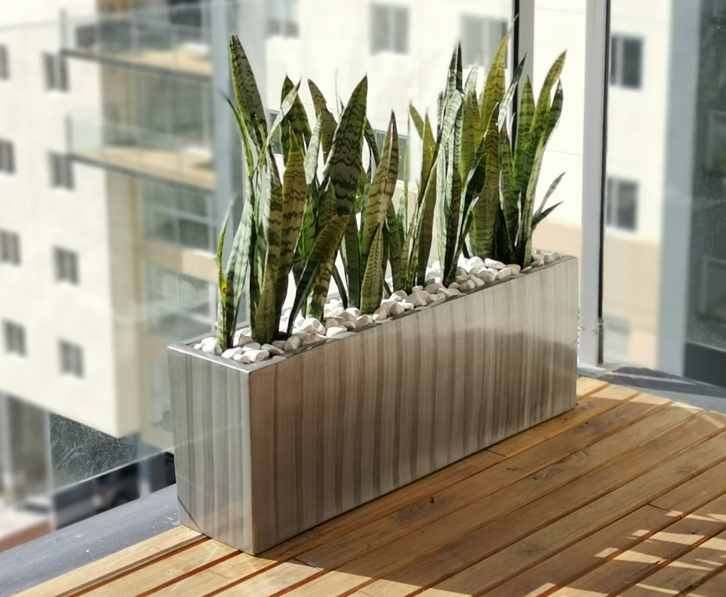 Maceta Jardinera Rectangular de Fibra de Vidrio de 90 CM de largo Resistente Colores