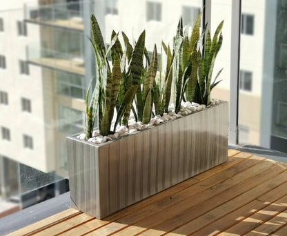 Maceta Jardinera Rectangular de Fibra de Vidrio de 90 CM de largo Resistente Colores