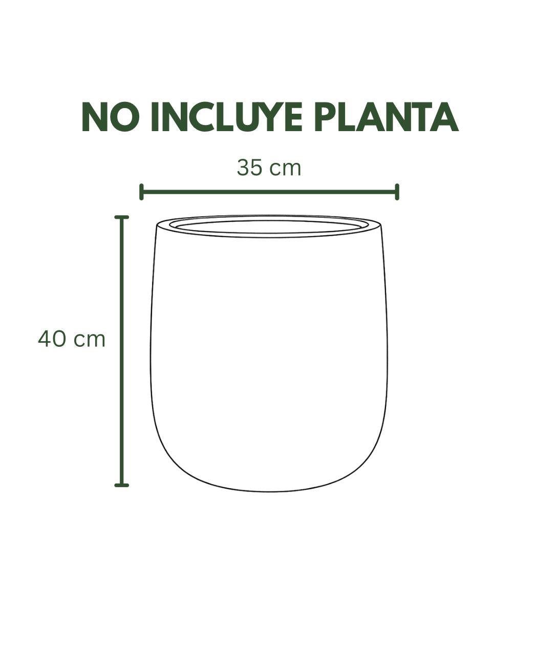 Maceta amplia 40 cm resistente interior exterior diseño moderno