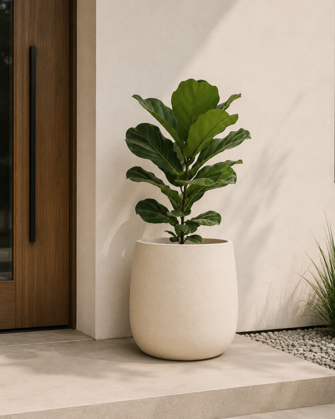 Maceta amplia 40 cm resistente interior exterior diseño moderno