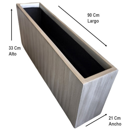 Maceta Jardinera Rectangular de Fibra de Vidrio de 90 CM de largo Resistente Colores