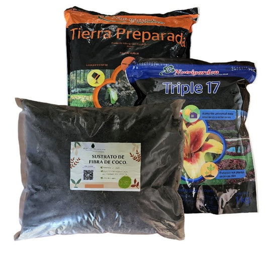 Kit para traslplante de plantas con mezcla de tierra y vitaminas